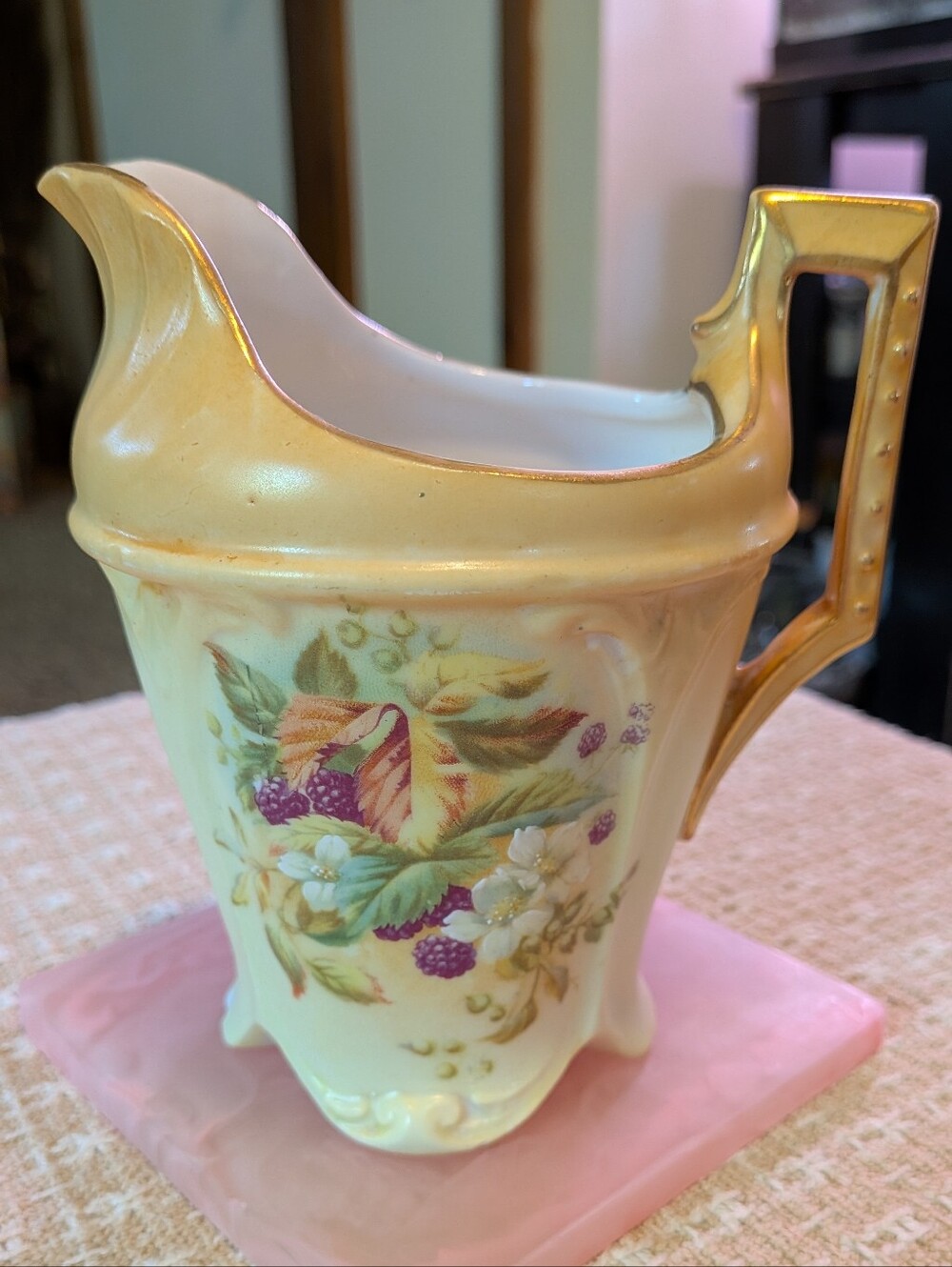 Antique Floral Porcelain Creamer